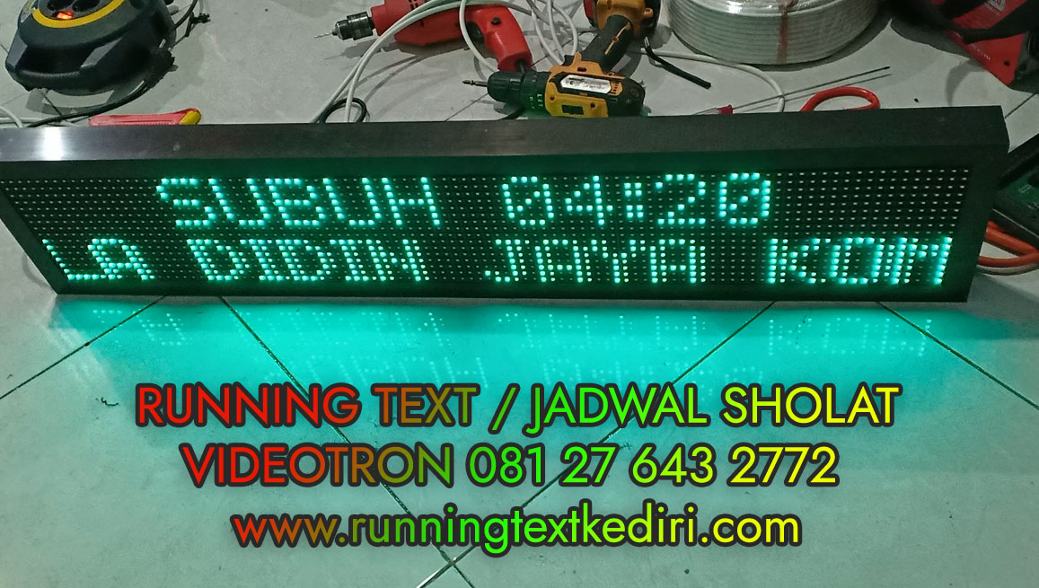 <p>Jadwal Sholat Led merupakan jadwal otomatis yang diberikan menggunakan lampu led berwarna hijau dan berkualitas tinggi serta memiliki garansi 1 tahun di wilayah Kediri Blitar Tulungagung Nganjuk Jombang Trenggalek Jawa Timur</p>
